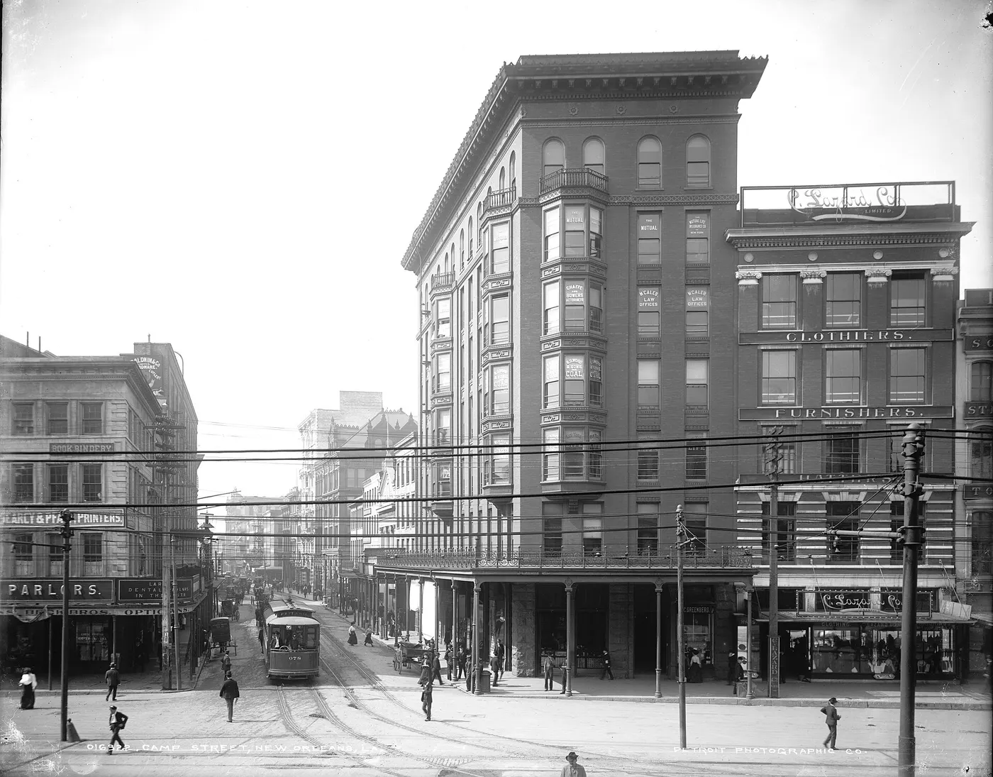 Camp Street from Canal Street, around 1905