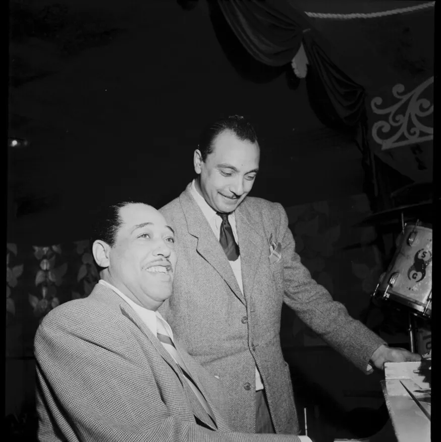 With Django Reinhardt, on his tour with the band, New York, 1946. William P. Gottlieb