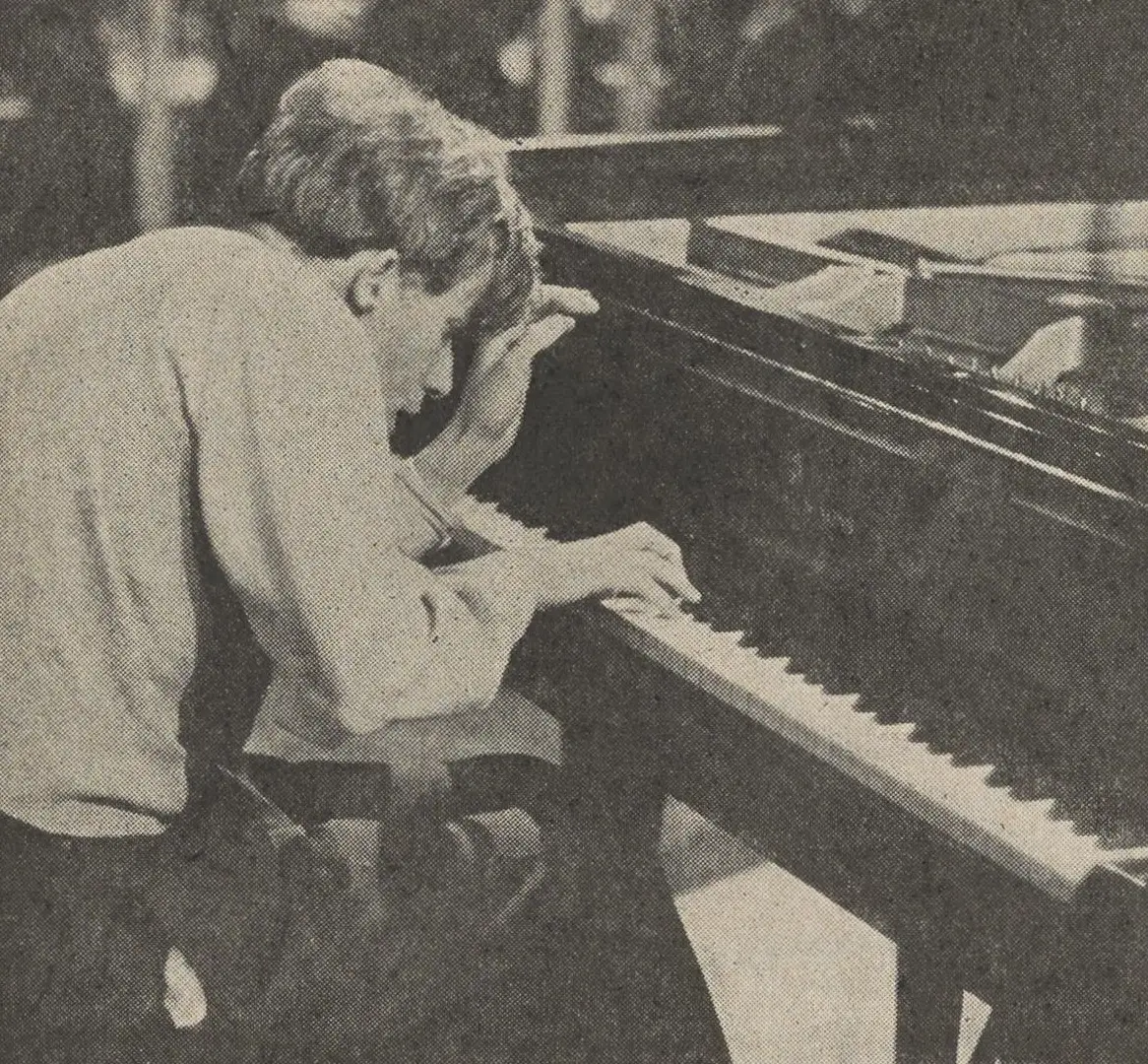 At the piano for a CBC-TV concert, 1962. Canadian Broadcasting Corporation