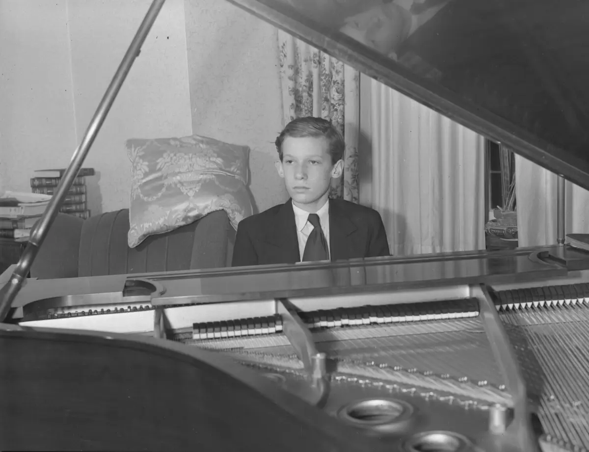 At the piano, about 1940. Gordon W. Powley, Archives of Ontario